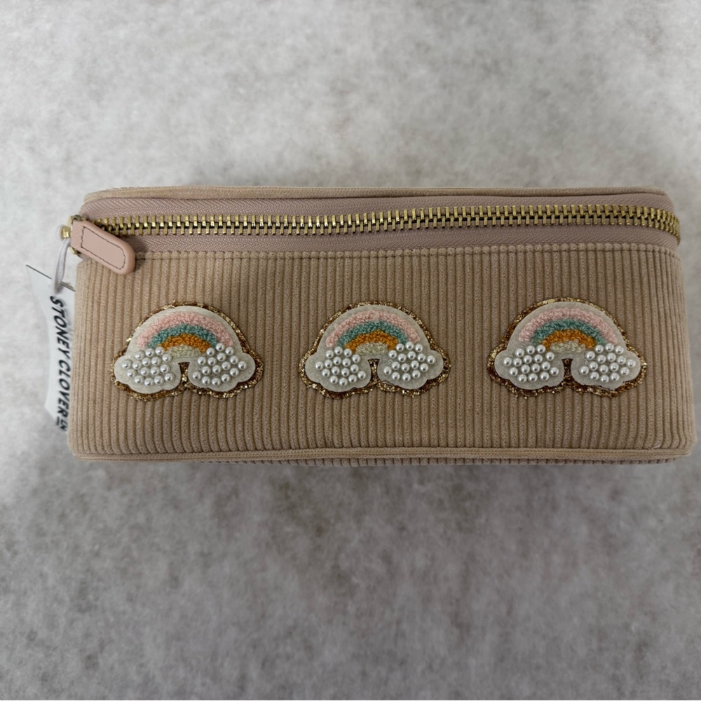Stoney Clover Lane corduroy open top with mirror and rainbow patches